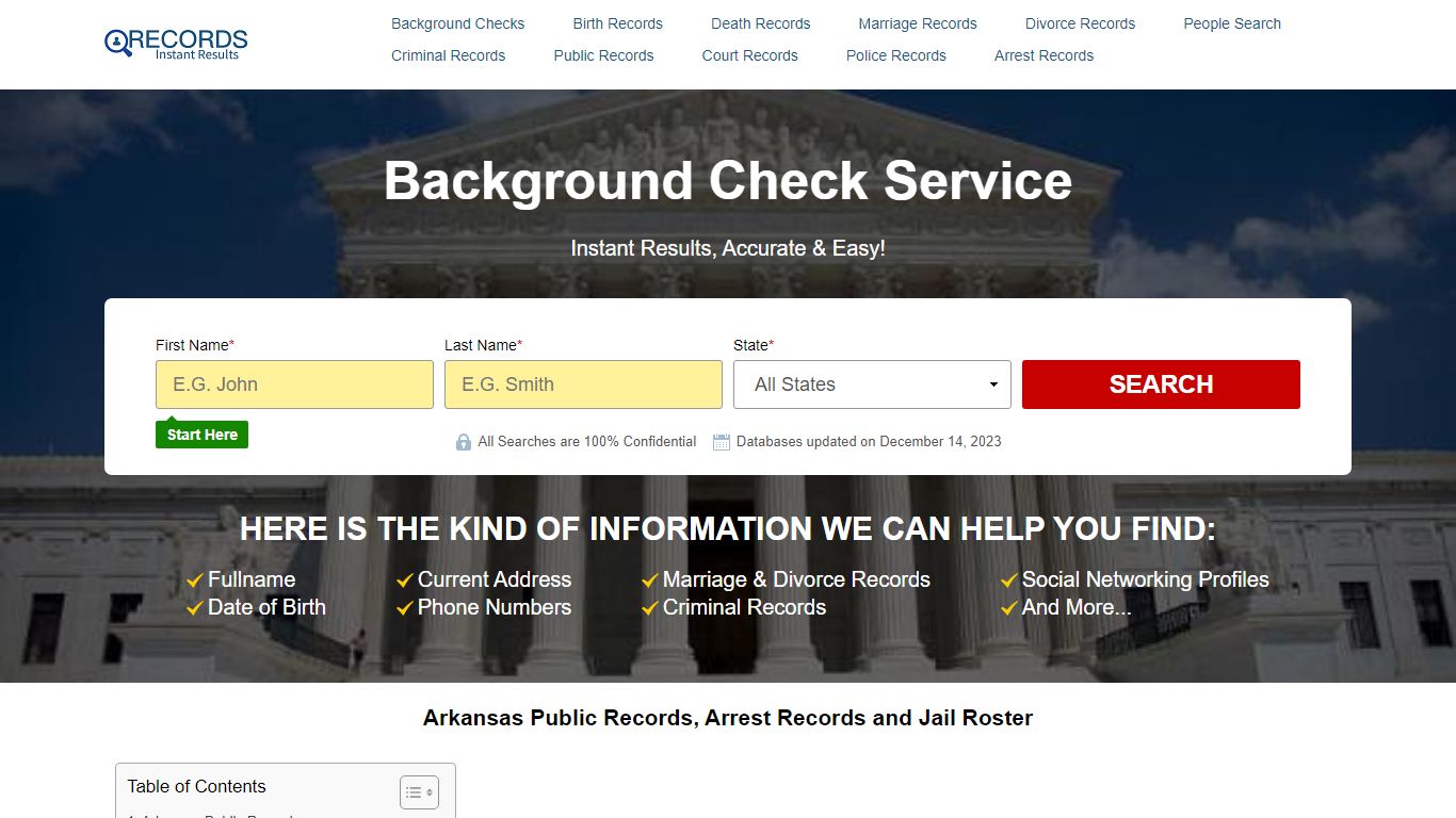 Arkansas Public Records, Arrest Records and Jail Roster